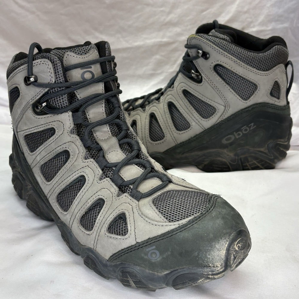 Oboz Hiking Boots Men's US 14 Sawtooth X Mid Charcoal Waterproof Leather/Cordura